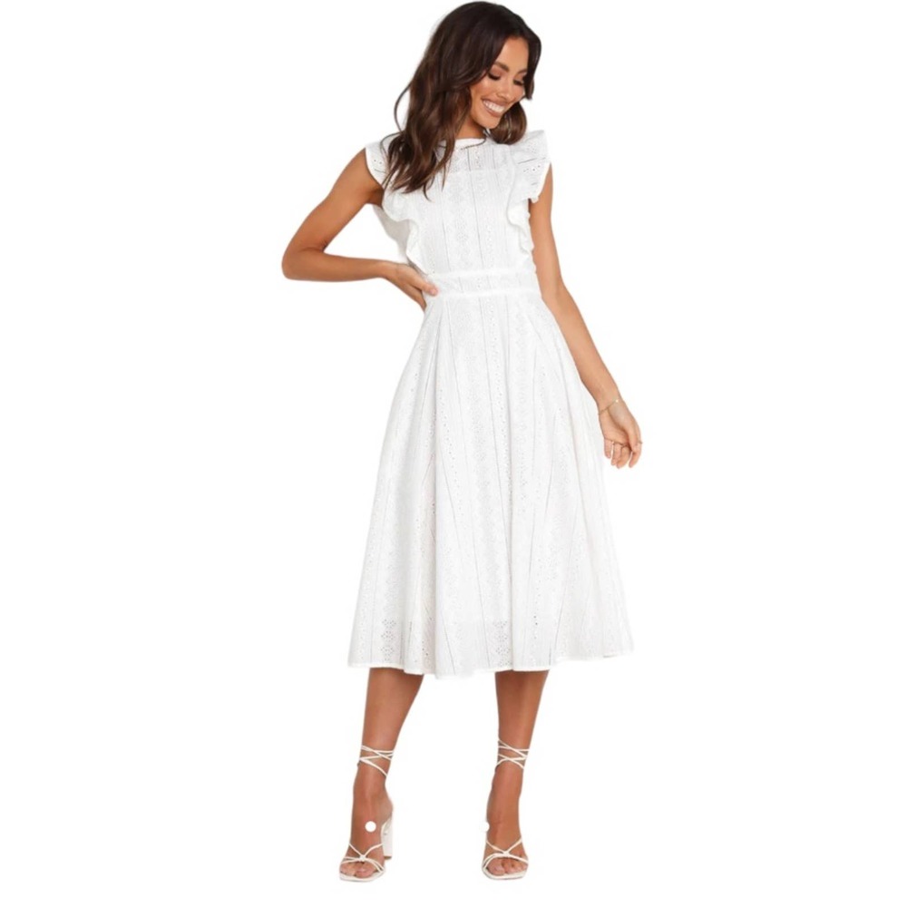 Petal & Pup White Midi Dress